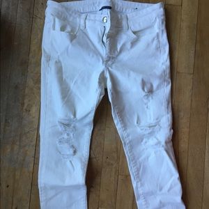 AEO white crop jegging